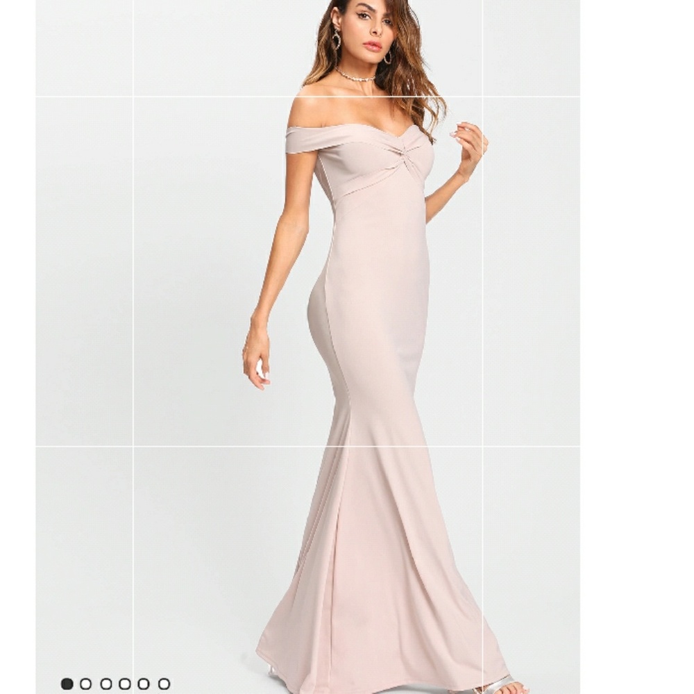 New Off Shoulder Twist Front Gown